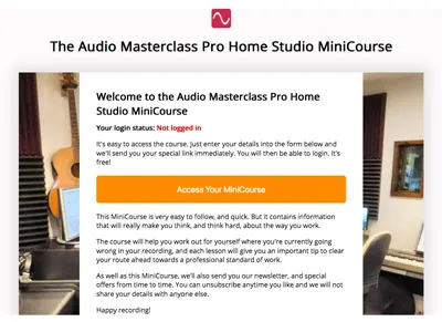 The Audio Masterclass Pro Home Studio MiniCourse