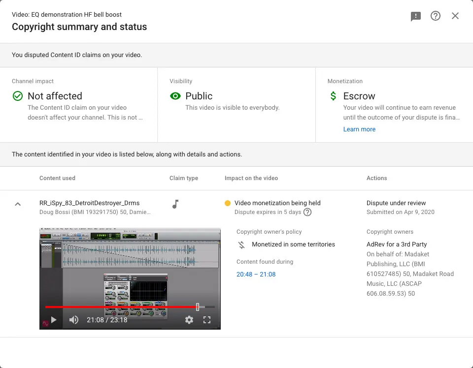 Copyright claim